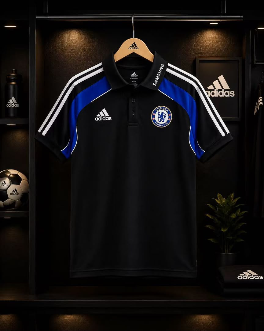 Chelsea Adidas Black Polo